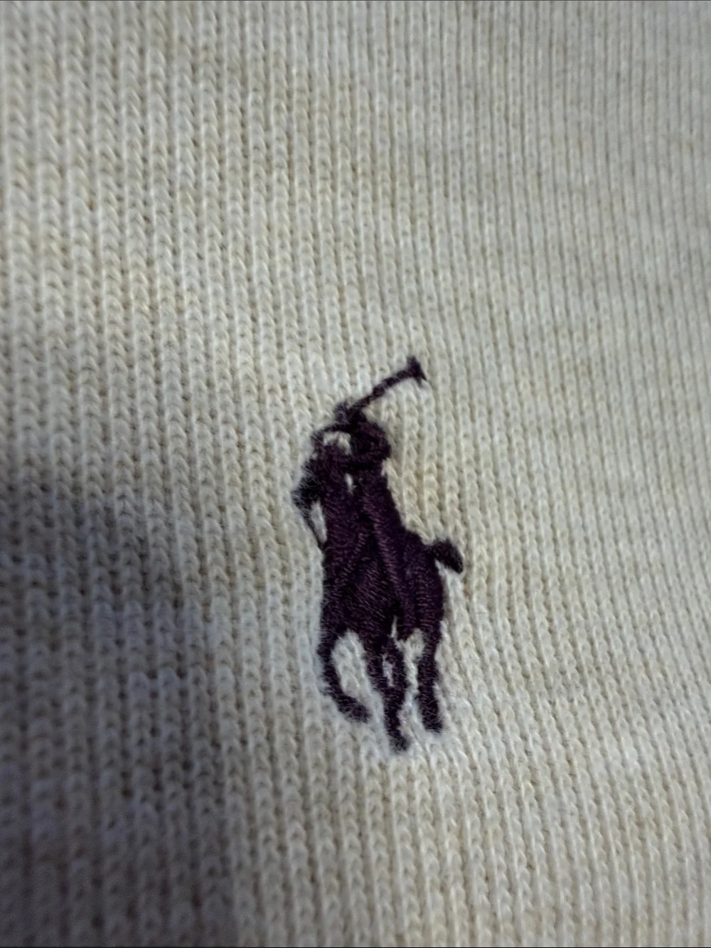 Polo Ralph Lauren XL Quarter Zip Sweatshirt Cream Oatmeal Cotton Pullover